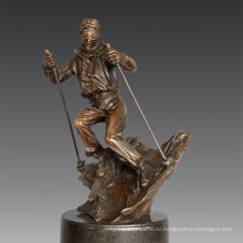 Спортивная статуя Player Skiing Bronze Sculpture, Nick TPE-791